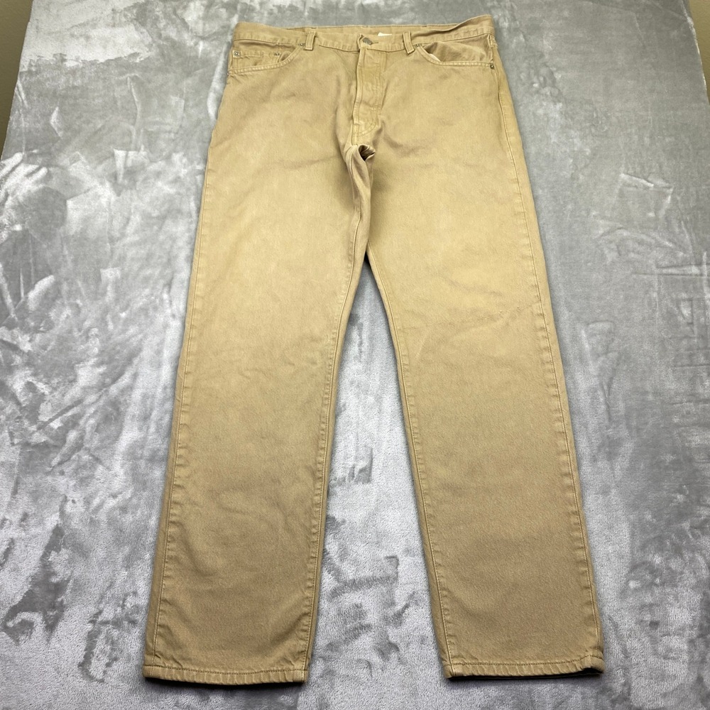 VTG Levi's 550 Relaxed Fit Jeans Tan Khaki Mens Sz 38 Fits 36" Button Fly Y2K 03